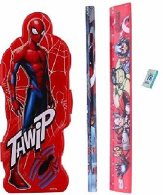 School Mate Spider Man Plastic Pencil Box Red for Kids Art Plastic Pencil Box(Set of 1, Red)