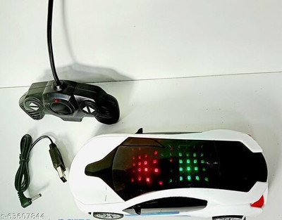 Just97 Chargeable Famous 3D Remote Control Racing Car For Kids Design Car (White)(White)