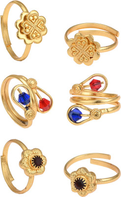 AanyaCentric Alloy Gold Plated Toe Ring Set