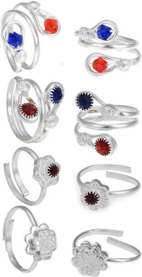 AanyaCentric Alloy Silver Plated Toe Ring Set