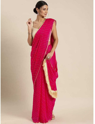 AVOJEE Self Design Bollywood Chiffon Saree(Pink)