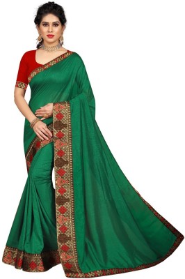 AAKANCHHA Embroidered Bollywood Art Silk Saree(Green)