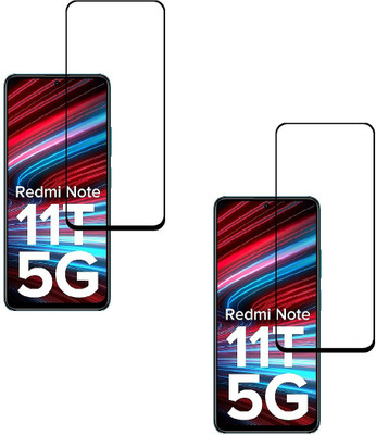 ISAAK Edge To Edge Tempered Glass for Redmi Note 11T 5G Edge to Edge, Full Glue, 11D Tempered Glass(Pack of 2)