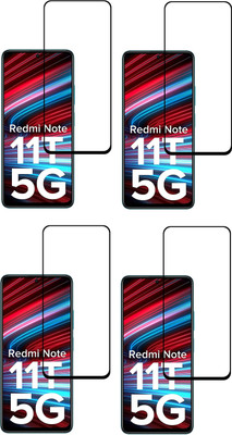 ISAAK Edge To Edge Tempered Glass for Redmi Note 11T 5G Edge to Edge, Full Glue, 11D Tempered Glass(Pack of 4)