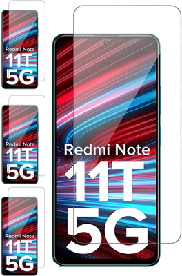 ISAAK Tempered Glass Guard for Redmi Note 11T 5G(Pack of 4)