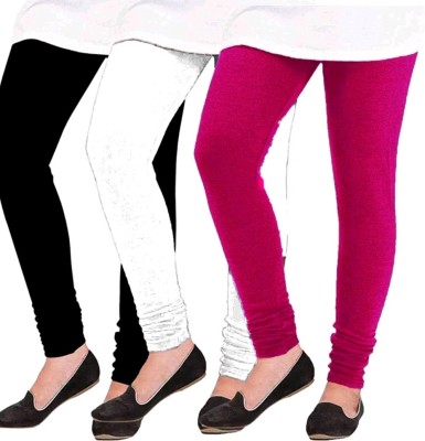 AFH Churidar  Winter Wear Legging(Black, Grey, Pink, Solid)