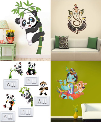 Walltech 90 cm Set of 4 - 143 Self Adhesive Sticker(Pack of 4)