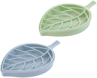 VibeX Leaf Shape Soap Dish Case Holder(Multicolor)