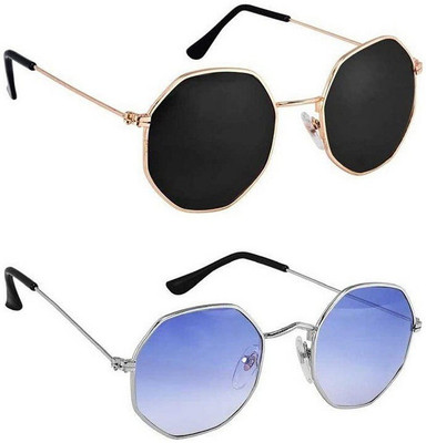 Online Mantra Round Sunglasses(For Boys & Girls, Red, Black)