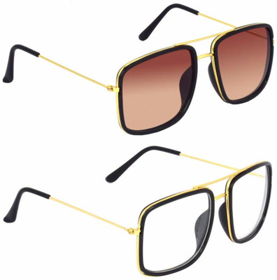Heisenberg Retro Square Sunglasses(For Men, Black, Blue, Brown)