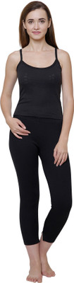 Bodycare Insider Black Solid Thermal Camisole Women Top Thermal
