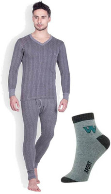 LUX INFERNO Men Top and Pyjama Set V Neck Premium 95 Men Top - Pyjama Set Thermal