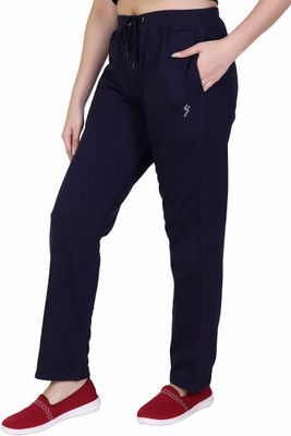 hifzaa Solid Women Dark Blue Track Pants