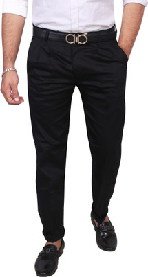 INDIAN PLANET Regular Fit Men Black Trousers