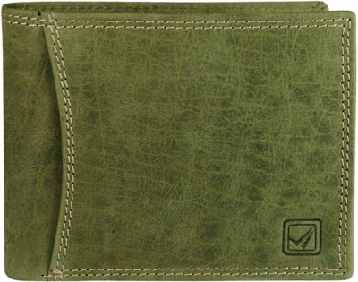 Style 98 Men & Women Casual Green Genuine Leather Wallet(6 Card Slots)