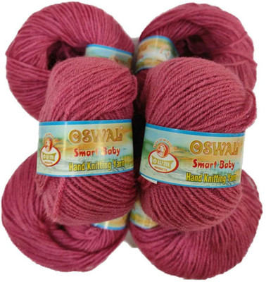 JEFFY Oswal Smart Baby Wool Hand Knitting Soft Fingering Crochet Hook 16pcs (400gms) 25gm Each Ball Shade no.26