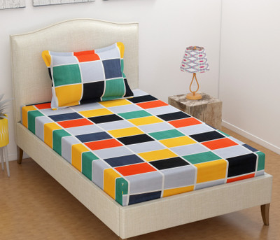 Homefab India 140 TC Microfiber Single Printed Flat Bedsheet(Pack of 1, Multicolor)
