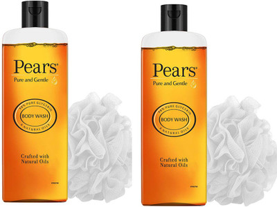 Pears PURE AND GENTLE BODY WASH LOOFAH COMBO 250ML [PACK OF 2] (2 x 250 ml)(2 x 250 ml)