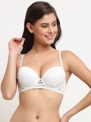 Makclan Bombshell Busty Brassiere Women Push-up Lightly Padded Bra(White)