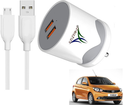 KOZDIKO 17 W Turbo Car Charger(White, With USB Cable)