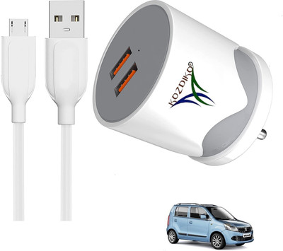 KOZDIKO 17 W Turbo Car Charger(White, With USB Cable)