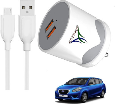 KOZDIKO 17 W Turbo Car Charger(White, With USB Cable)