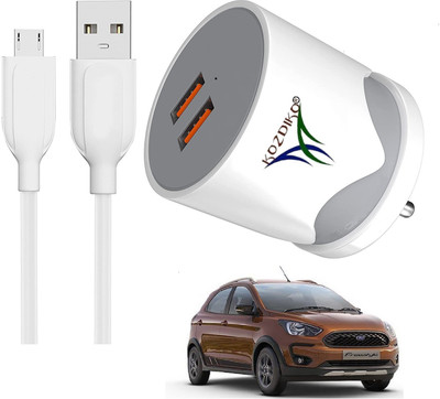 KOZDIKO 17 W Turbo Car Charger(White, With USB Cable)