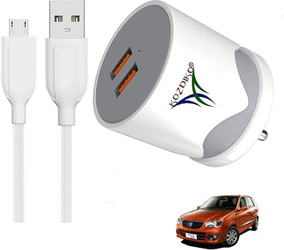 KOZDIKO 17 W Turbo Car Charger(White, With USB Cable)