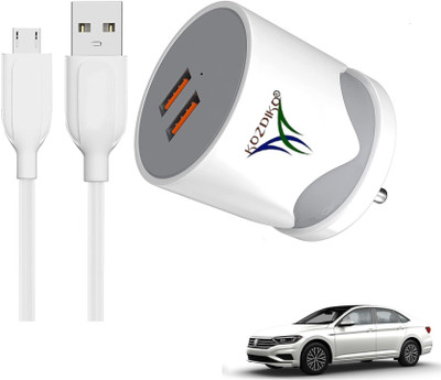 KOZDIKO 17 W Turbo Car Charger(White, With USB Cable)