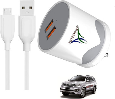 KOZDIKO 17 W Turbo Car Charger(White, With USB Cable)