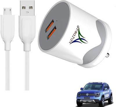 KOZDIKO 17 W Turbo Car Charger(White, With USB Cable)