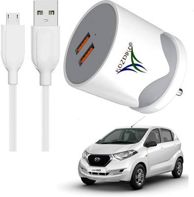 KOZDIKO 17 W Turbo Car Charger(White, With USB Cable)