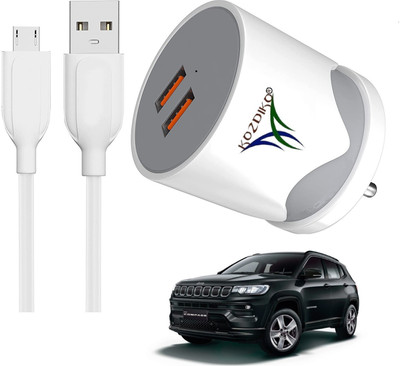 KOZDIKO 17 W Turbo Car Charger(White, With USB Cable)