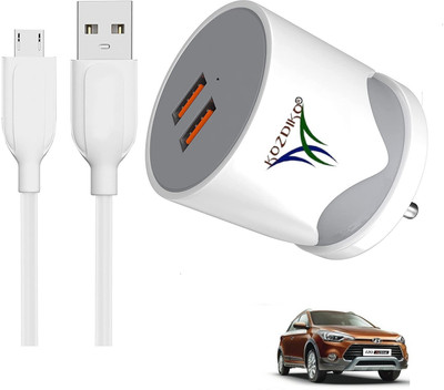 KOZDIKO 17 W Turbo Car Charger(White, With USB Cable)