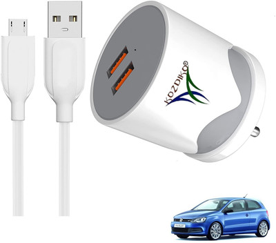 KOZDIKO 17 W Turbo Car Charger(White, With USB Cable)