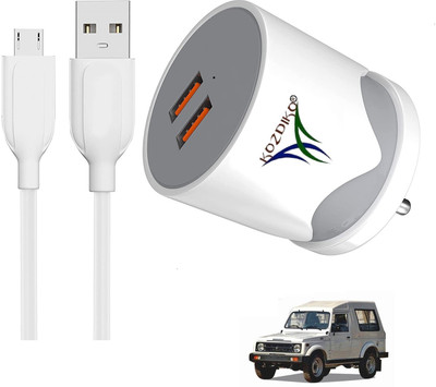 KOZDIKO 17 W Turbo Car Charger(White, With USB Cable)