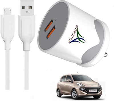 KOZDIKO 17 W Turbo Car Charger(White, With USB Cable)