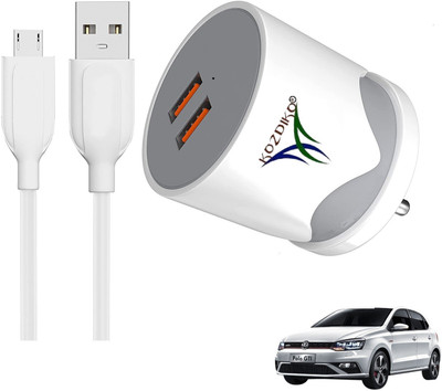 KOZDIKO 17 W Turbo Car Charger(White, With USB Cable)
