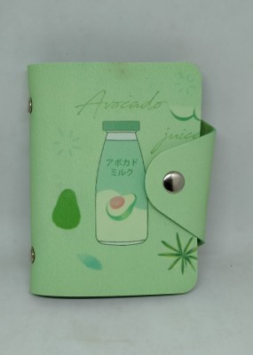 lindasgifts PU Leather Card Holder (B) Green Bottle Avocado 20 Card Holder...