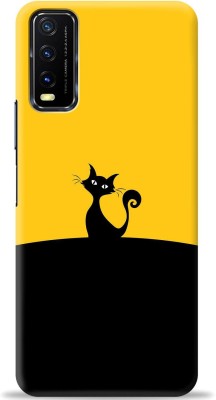 Crafter Back Cover for vivo Y20i(Black, Yellow, Shock Proof, Pack of: 1)