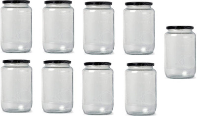 Somil Glass Utility Container  - 1000 ml(Pack of 9, Clear)