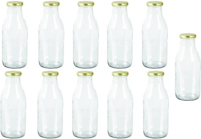Somil Glass Water And Milk Bottle With Transparent Inner View, 500Ml, Pack Of 11 500 ml Bottle(Pack of 11, Clear, Glass)