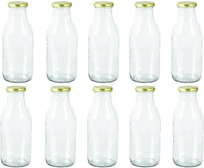 1st Time Glass Milk Container  - 500 ml(Pack of 10, Clear, White)