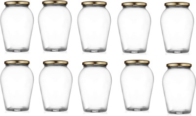 AFAST Glass Pickle Jar  - 1000 ml(Pack of 10, Clear)