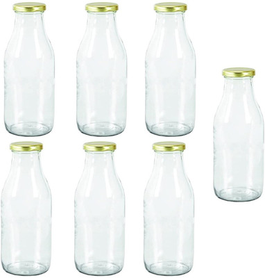 1st Time Glass Milk Container  - 500 ml(Pack of 7, Clear, White)