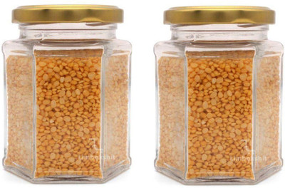 AFAST Glass Pickle Jar  - 400 ml(Pack of 2, Clear)