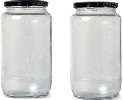Somil Glass Utility Container  - 1000 ml(Pack of 2, Clear)
