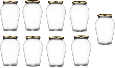 1st Time Glass Milk Container  - 1000 ml(Pack of 9, Clear, White)