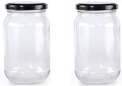 AFAST Glass Utility Container  - 1000 ml(Pack of 2, Clear)