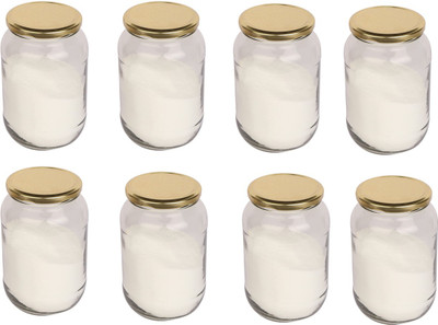 AFAST Glass Pickle Jar  - 1000 ml(Pack of 8, Clear)